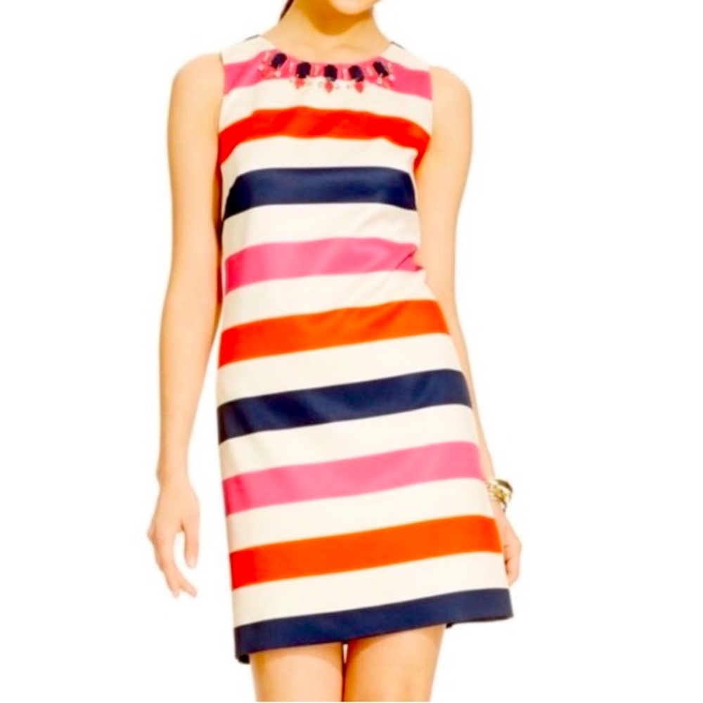Vince Camuto Jeweled Striped Dress